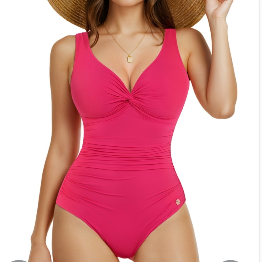 Elegant Pink One Piece Swimsuit